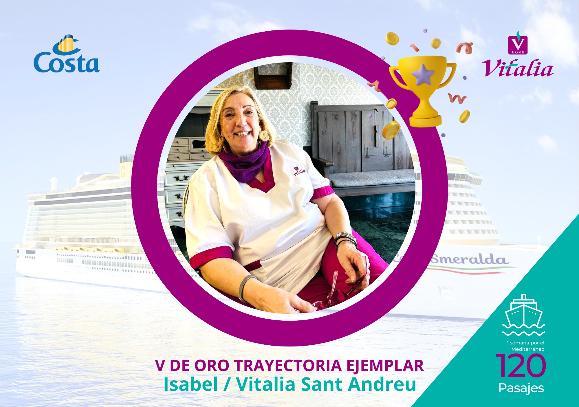 120 personas disfrutarán en primavera de un crucero de una semana por el Mediterráneo