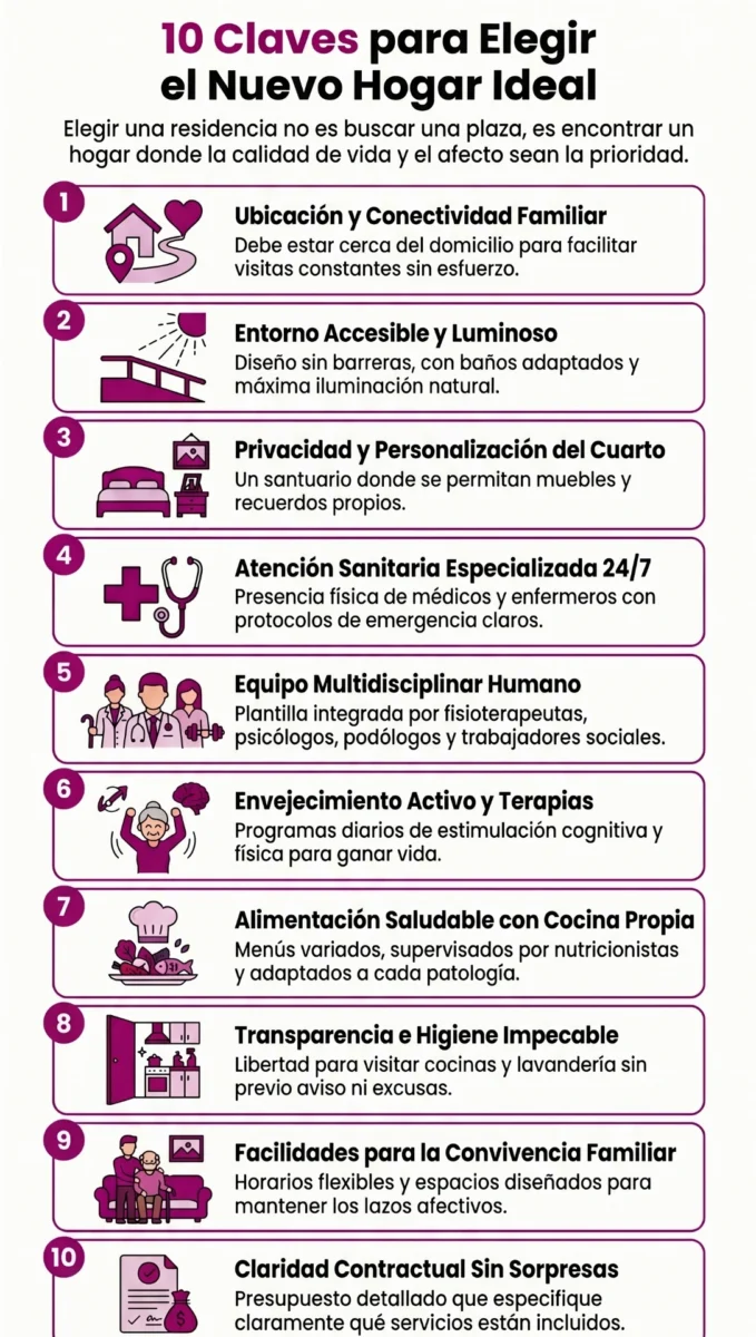 📘 GUÍA VITAL: El Decálogo de oro para elegir la residencia ideal