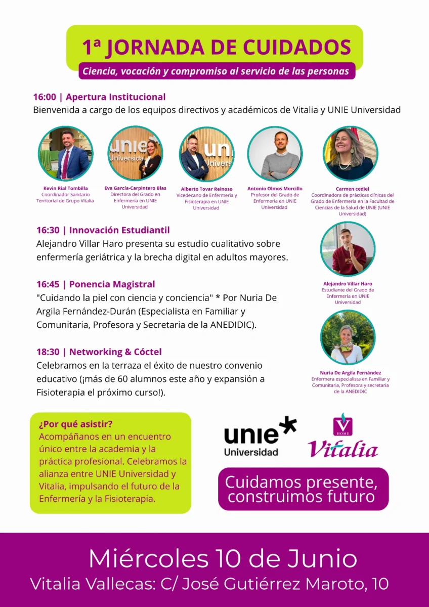 Alianza por la excelencia:Vitalia y UNIE Universidad celebran la 1ª Jornada de Cuidados