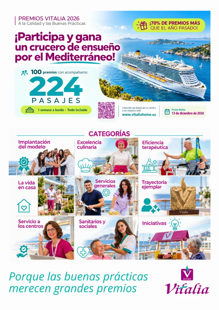 ¡Abierta la convocatoria de los Premios Vitalia 2026: 224 pasajes para disfrutar de un crucero por el Mediterráneo!